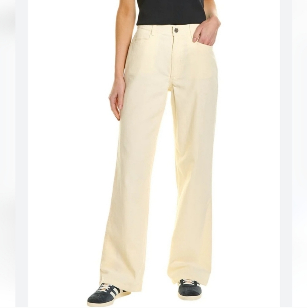 Revolve We Wore What Elastic Back Corduroy Bootcut Pants Size Medium Ivory